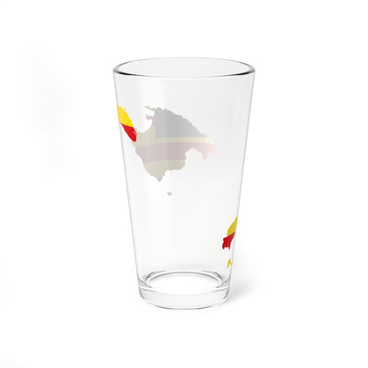 Flag map of the Balearic Islands (Spain) Pint Glass 16oz