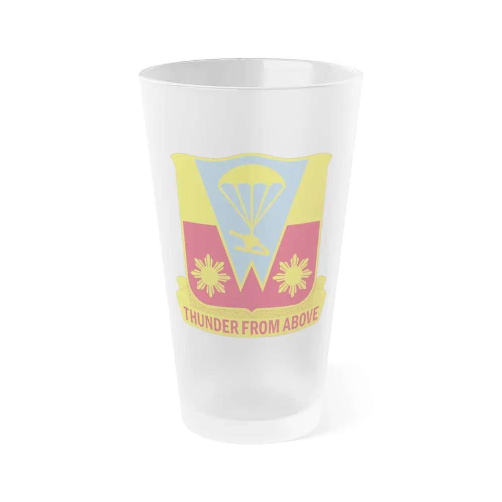 674th Airborne Field Artillery Battalion (U.S. Army) Frosted Pint Glass 16oz-Go Mug Yourself