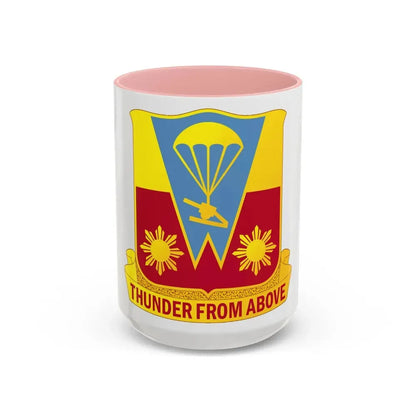 674th Airborne Field Artillery Battalion (U.S. Army) Accent Coffee Mug 15oz Pink - Go Mug Yourself