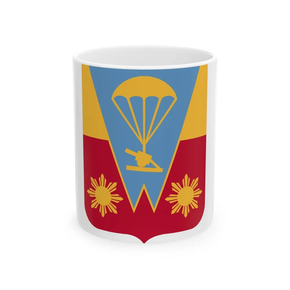 674th Airborne Field Artillery Battalion v2 (U.S. Army) White Coffee Mug-11oz-Go Mug Yourself