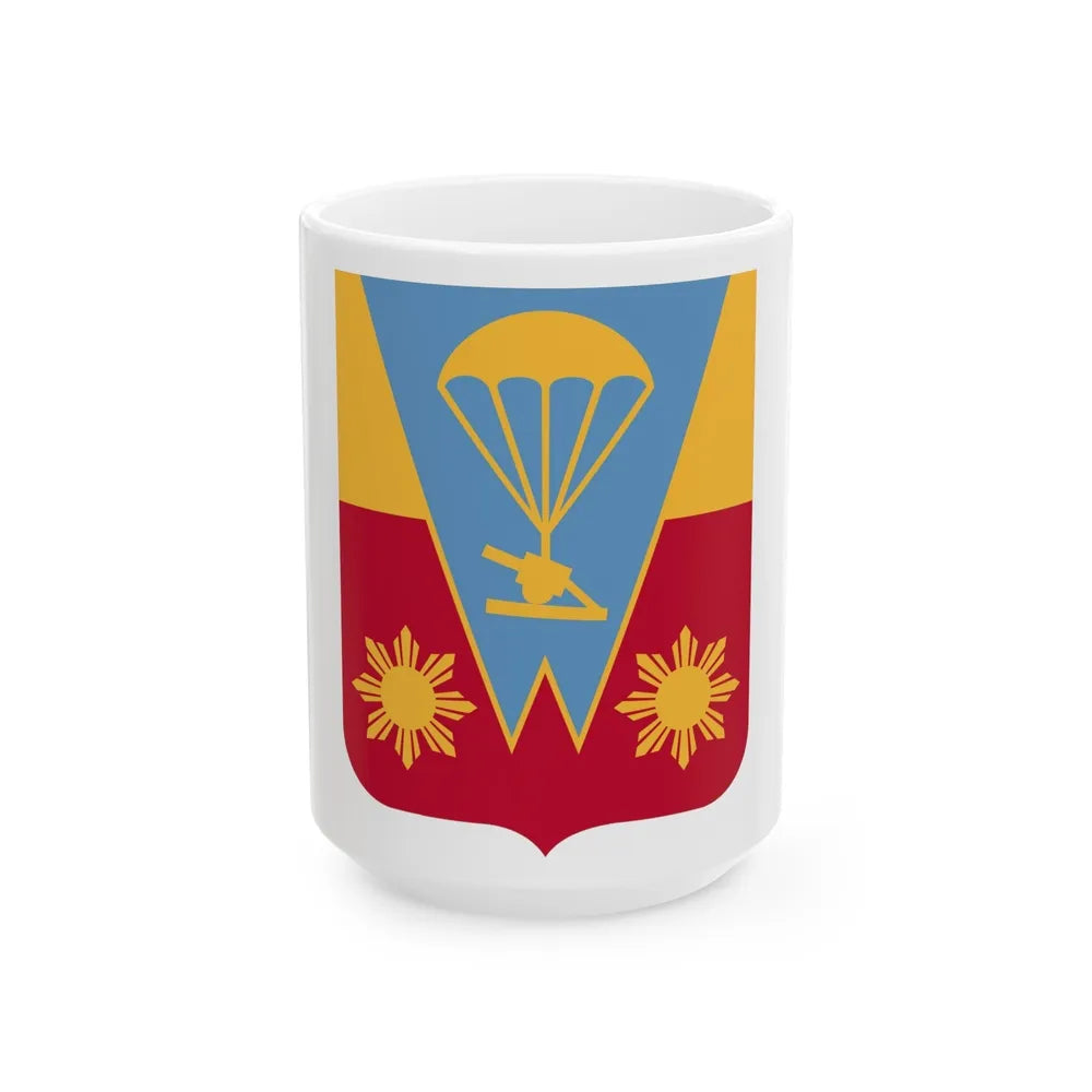 674th Airborne Field Artillery Battalion v2 (U.S. Army) White Coffee Mug-15oz-Go Mug Yourself