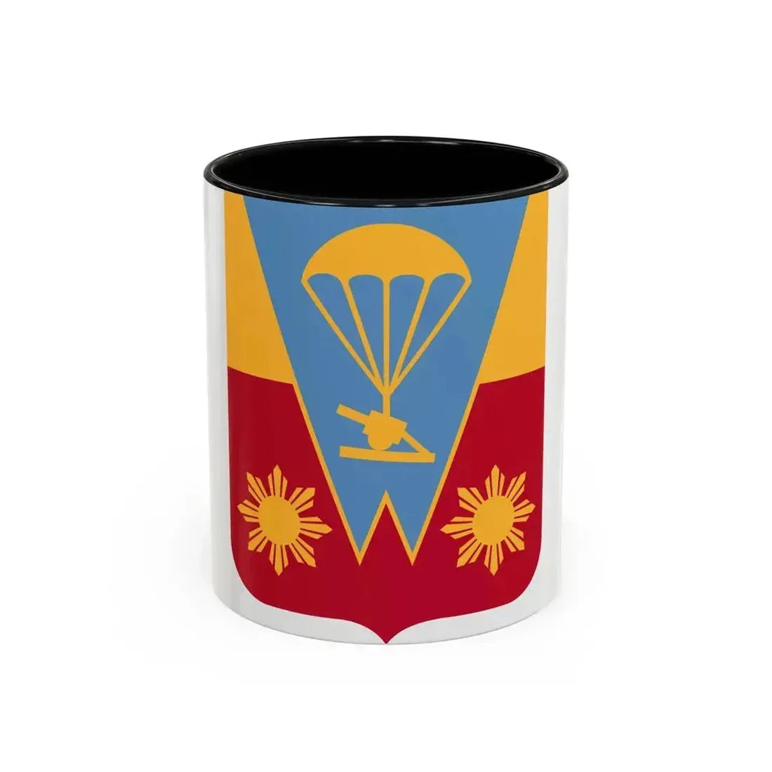 674th Airborne Field Artillery Battalion v2 (U.S. Army) Accent Coffee Mug 11oz Black - Go Mug Yourself