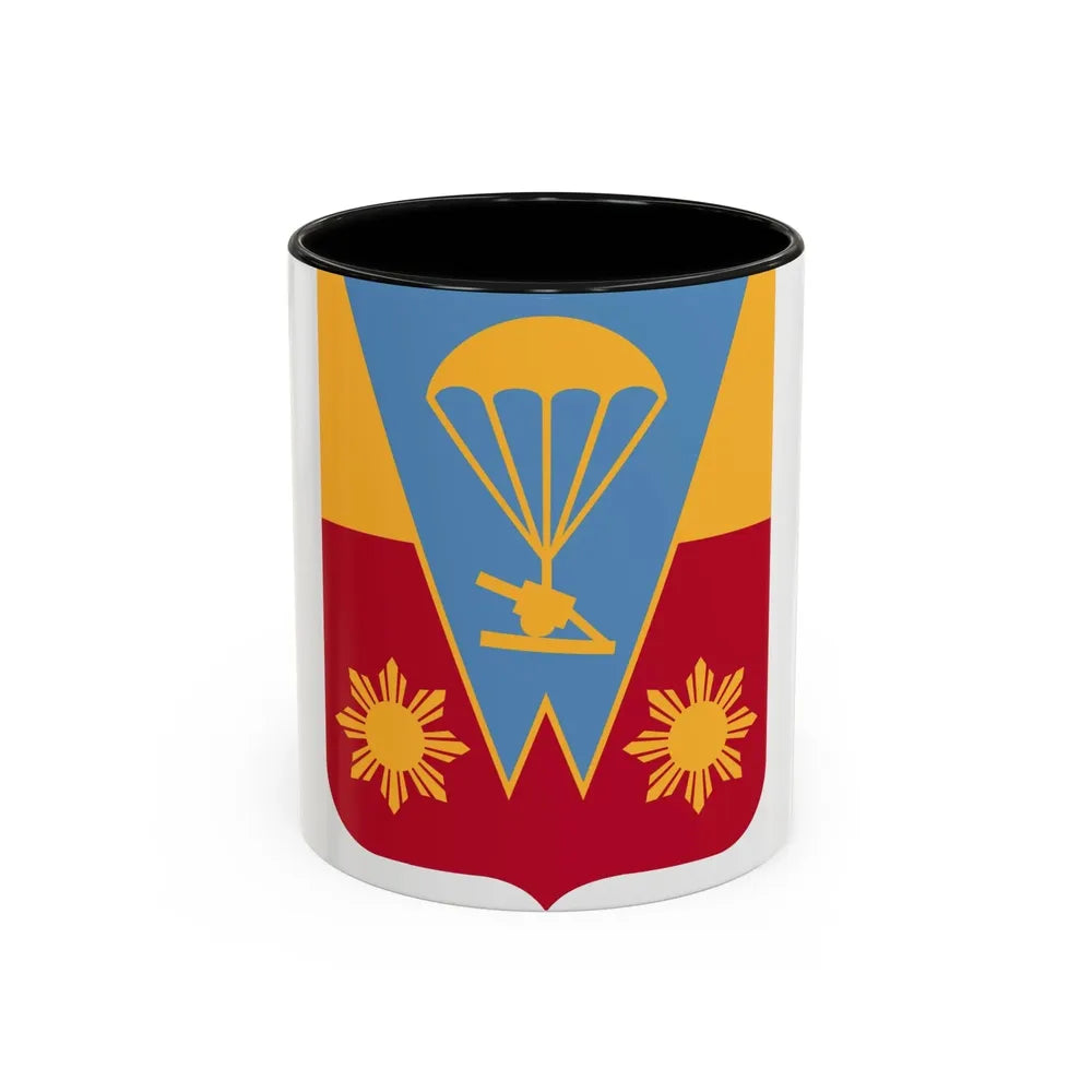 674th Airborne Field Artillery Battalion v2 (U.S. Army) Accent Coffee Mug 11oz Black - Go Mug Yourself