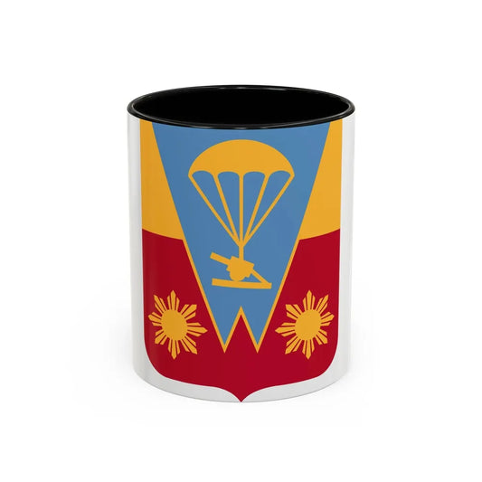 674th Airborne Field Artillery Battalion v2 (U.S. Army) Accent Coffee Mug 11oz Black - Go Mug Yourself