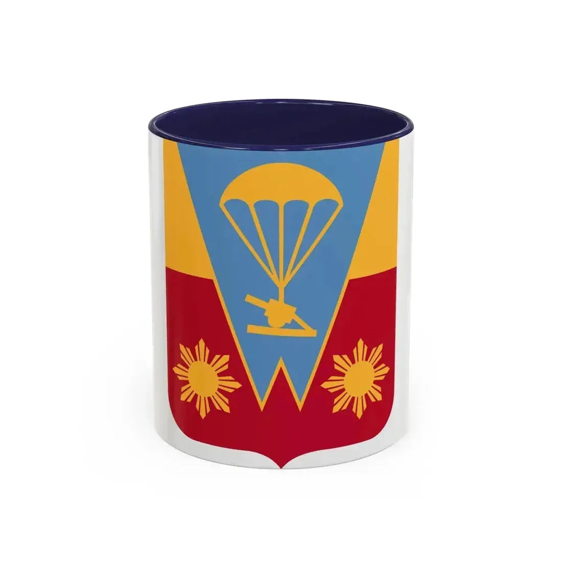 674th Airborne Field Artillery Battalion v2 (U.S. Army) Accent Coffee Mug 11oz Navy - Go Mug Yourself