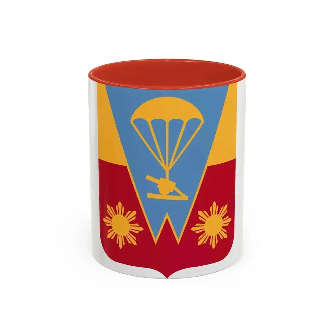 674th Airborne Field Artillery Battalion v2 (U.S. Army) Accent Coffee Mug 11oz Red - Go Mug Yourself