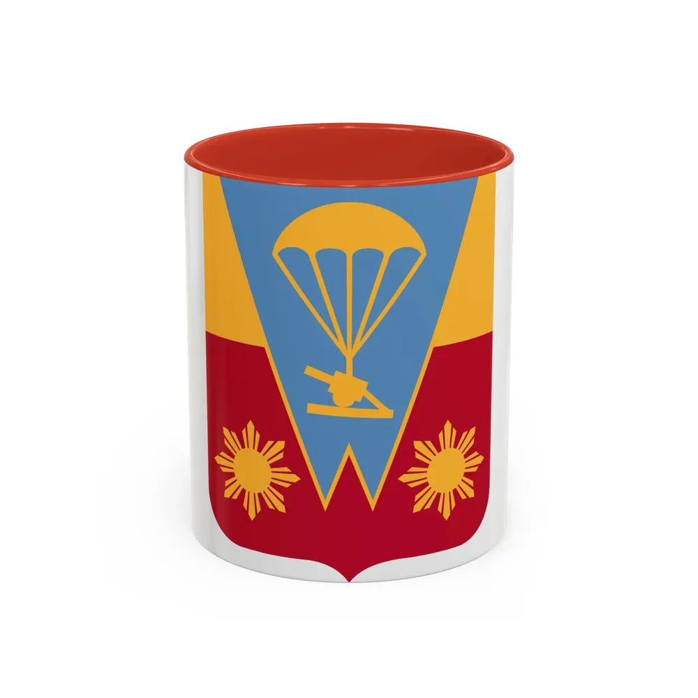 674th Airborne Field Artillery Battalion v2 (U.S. Army) Accent Coffee Mug 11oz Red - Go Mug Yourself