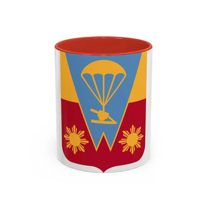 674th Airborne Field Artillery Battalion v2 (U.S. Army) Accent Coffee Mug 11oz Red - Go Mug Yourself