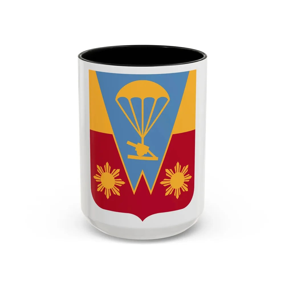 674th Airborne Field Artillery Battalion v2 (U.S. Army) Accent Coffee Mug 15oz Black - Go Mug Yourself
