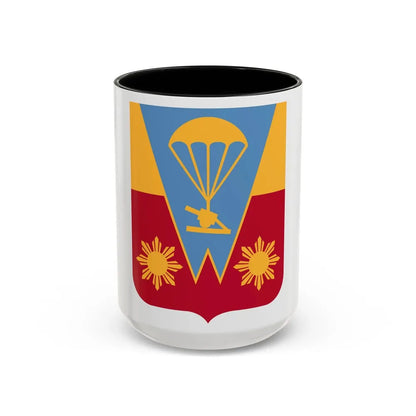 674th Airborne Field Artillery Battalion v2 (U.S. Army) Accent Coffee Mug 15oz Black - Go Mug Yourself