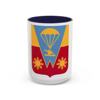 674th Airborne Field Artillery Battalion v2 (U.S. Army) Accent Coffee Mug 15oz Navy - Go Mug Yourself