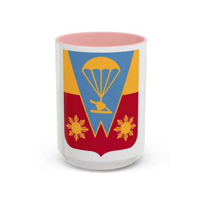 674th Airborne Field Artillery Battalion v2 (U.S. Army) Accent Coffee Mug 15oz Pink - Go Mug Yourself