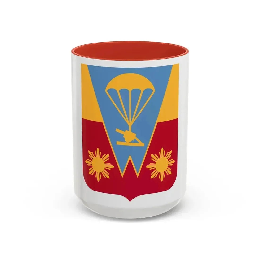 674th Airborne Field Artillery Battalion v2 (U.S. Army) Accent Coffee Mug 15oz Red - Go Mug Yourself