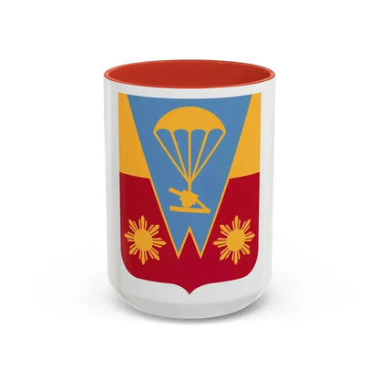 674th Airborne Field Artillery Battalion v2 (U.S. Army) Accent Coffee Mug 15oz Red - Go Mug Yourself