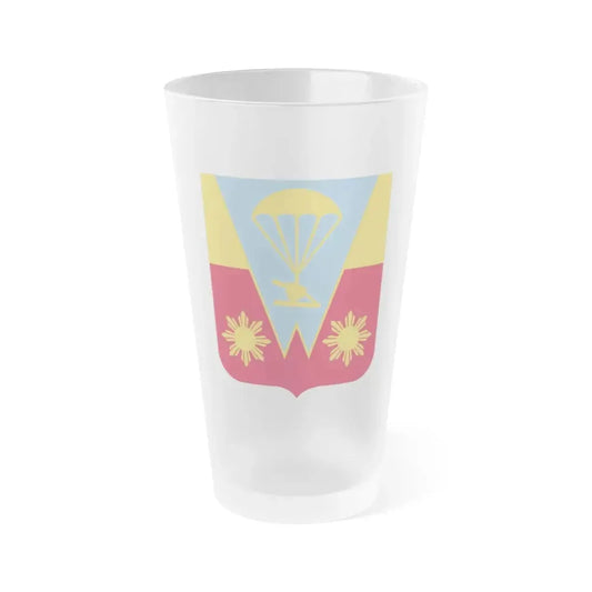 674th Airborne Field Artillery Battalion v2 (U.S. Army) Frosted Pint Glass 16oz 16oz Frosted - Go Mug Yourself
