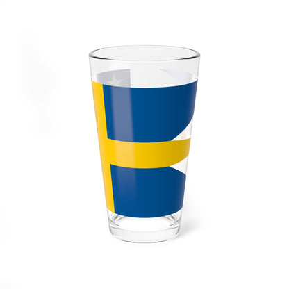 Naval Rank Flag of Sweden - Amiralsflagga (Sweden) Pint Glass 16oz