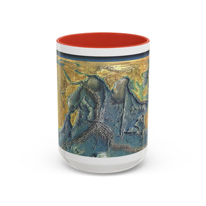Indian Ocean Floor (1967) (Map) Accent Coffee Mug