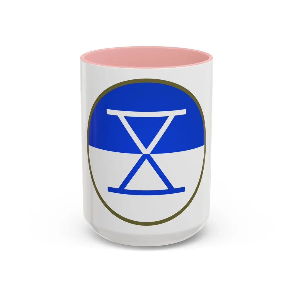 X Corps (U.S. Army) Accent Coffee Mug-15oz-Pink-Go Mug Yourself