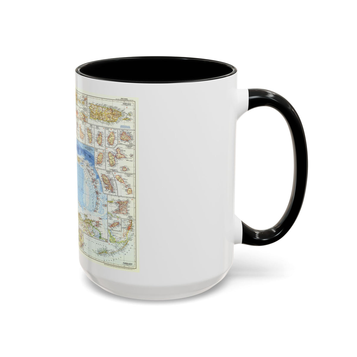 West Indies (1954) (Map) Accent Coffee Mug