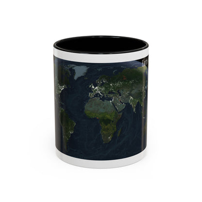 World Map - Earth at Night (2004) (Map) Accent Coffee Mug