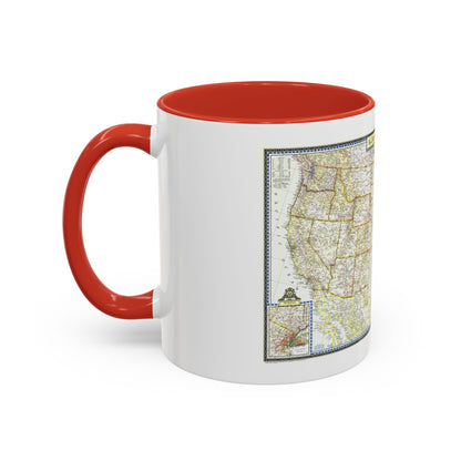 USA - The United States (1951) (Map) Accent Coffee Mug