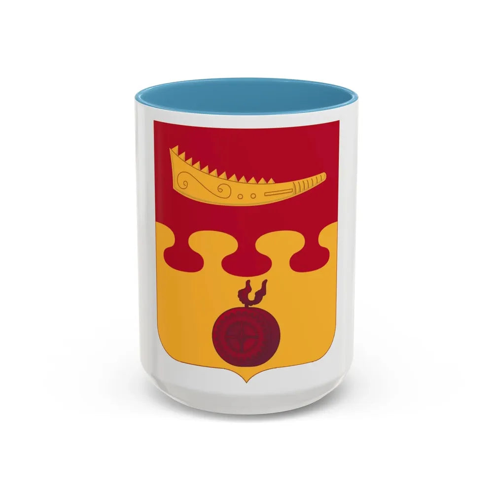 675th Airborne Field Artillery Battalion v2 (U.S. Army) Accent Coffee Mug 15oz Light Blue - Go Mug Yourself