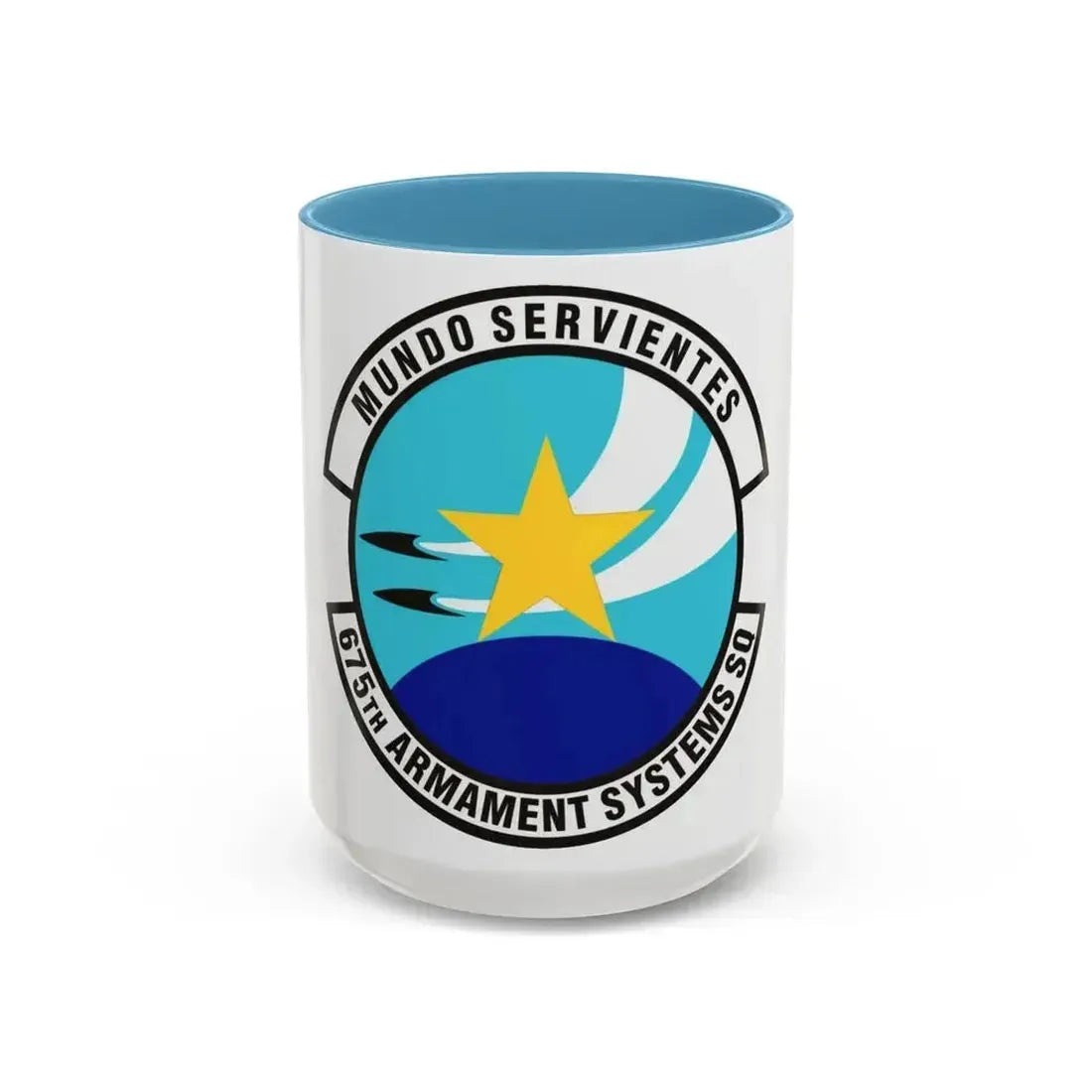 675th Armament Systems Squadron (U.S. Air Force) Accent Coffee Mug 15oz Light Blue - Go Mug Yourself
