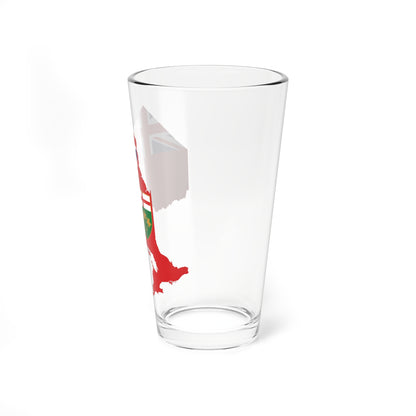 Flag-map of Ontario (Canada) Pint Glass 16oz
