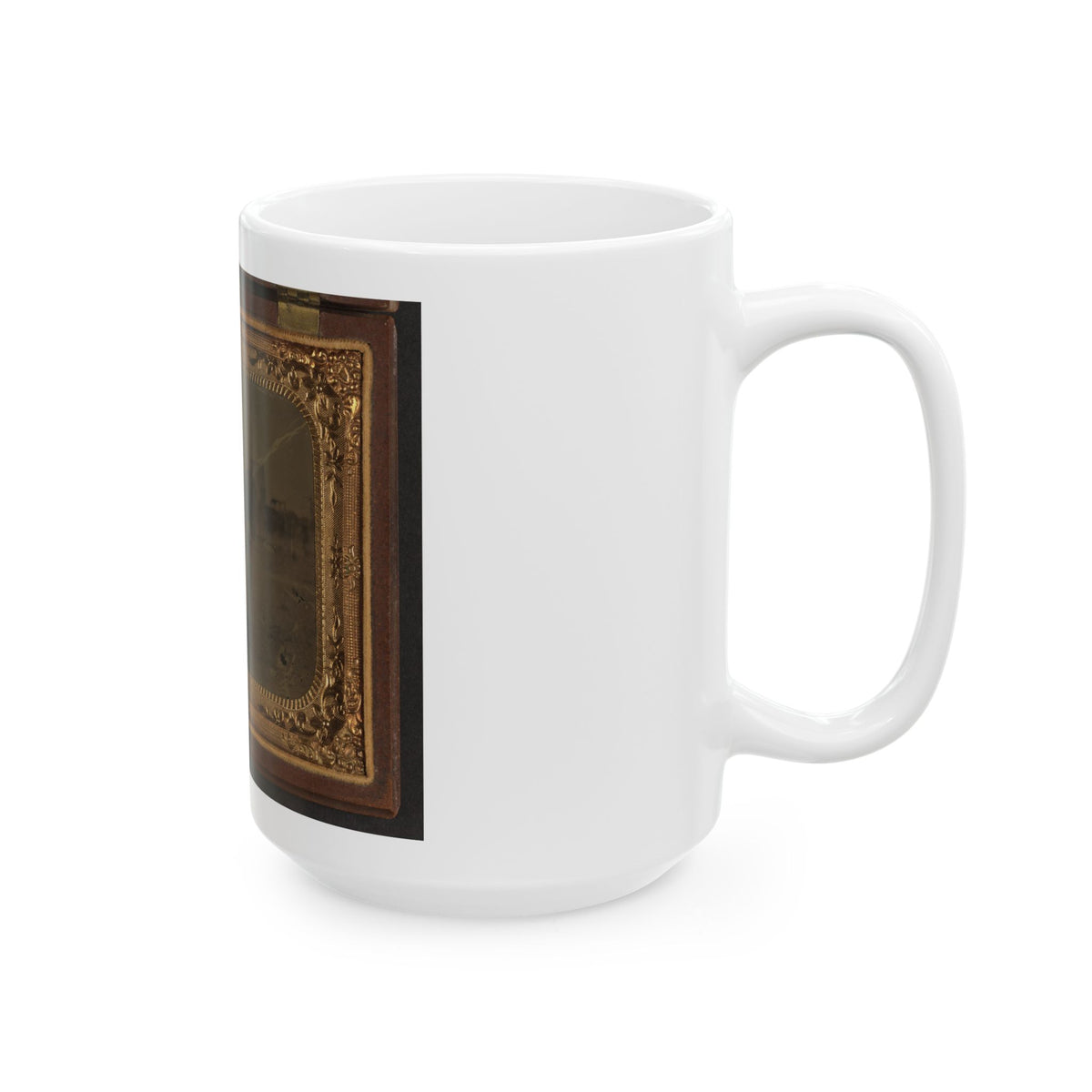 Unidentified Soldier In Union Uniform Atop Horse Blowing Bugle While Unsheathing Sword (U.S. Civil War) White Coffee Mug