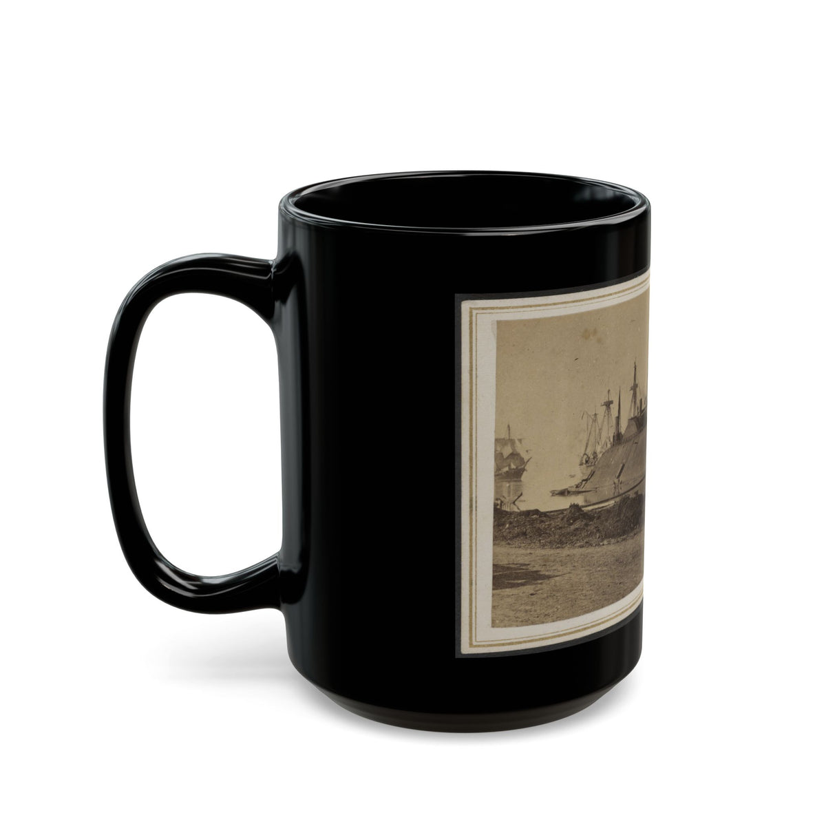Ironclad Uss Essex At Baton Rouge, Louisiana (U.S. Civil War) Black Coffee Mug