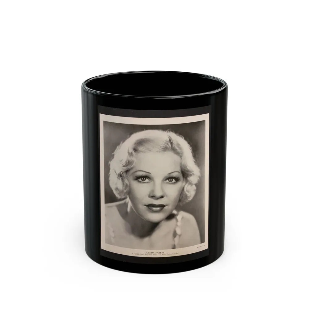 Glenda Farrell #47 (Vintage Female Icon) Black Coffee Mug-11oz-Go Mug Yourself