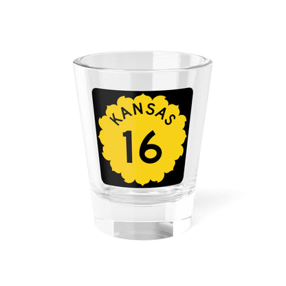K-16 1962 (Kansas) (Road Sign) Shot Glass 1.5oz