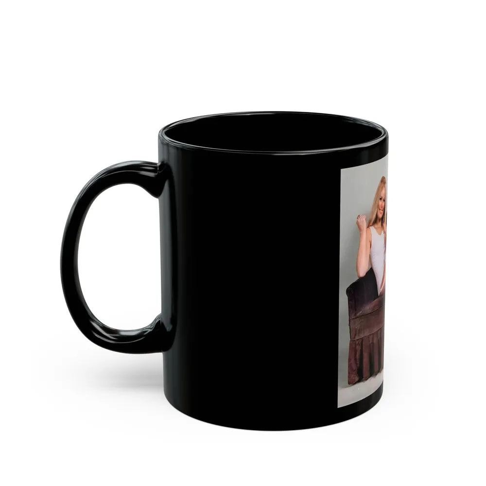 Veronica Carlson #130 (Vintage Female Icon) Black Coffee Mug-Go Mug Yourself