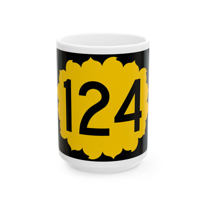 K-124 (Kansas) (Road Sign) White Coffee Mug