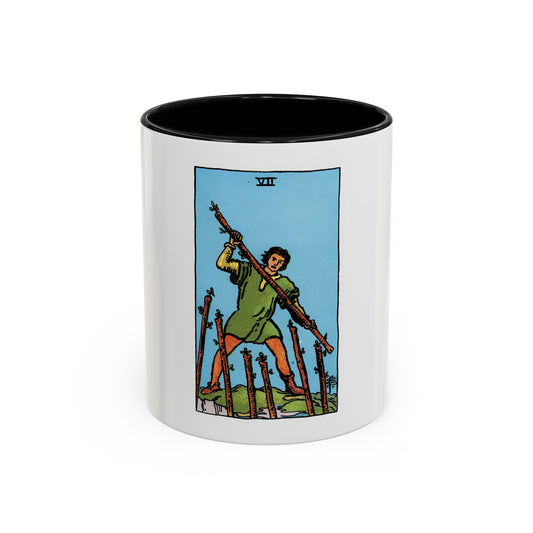 The 7 of Wands (Tarot Card) Accent Coffee Mug