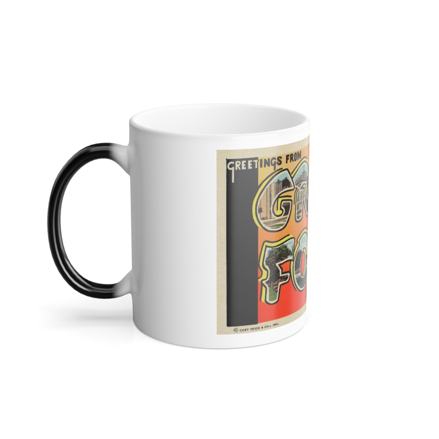 Greetings from Grand Forks North Dakota (Greeting Postcards) Color Changing Mug 11oz