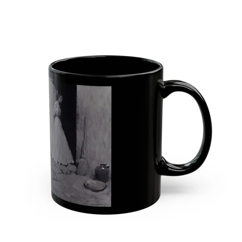 Cowboy Courtship, 1907 - Black Coffee Mug-Go Mug Yourself