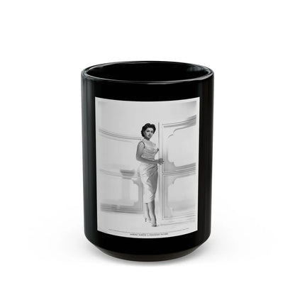 Barbara Darrow #07 (Vintage Female Icon) Black Coffee Mug-15oz-Go Mug Yourself