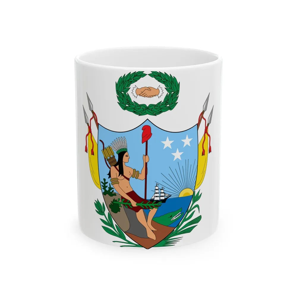 Coat of arms of Gran Colombia (1819) - White Coffee Mug-11oz-Go Mug Yourself