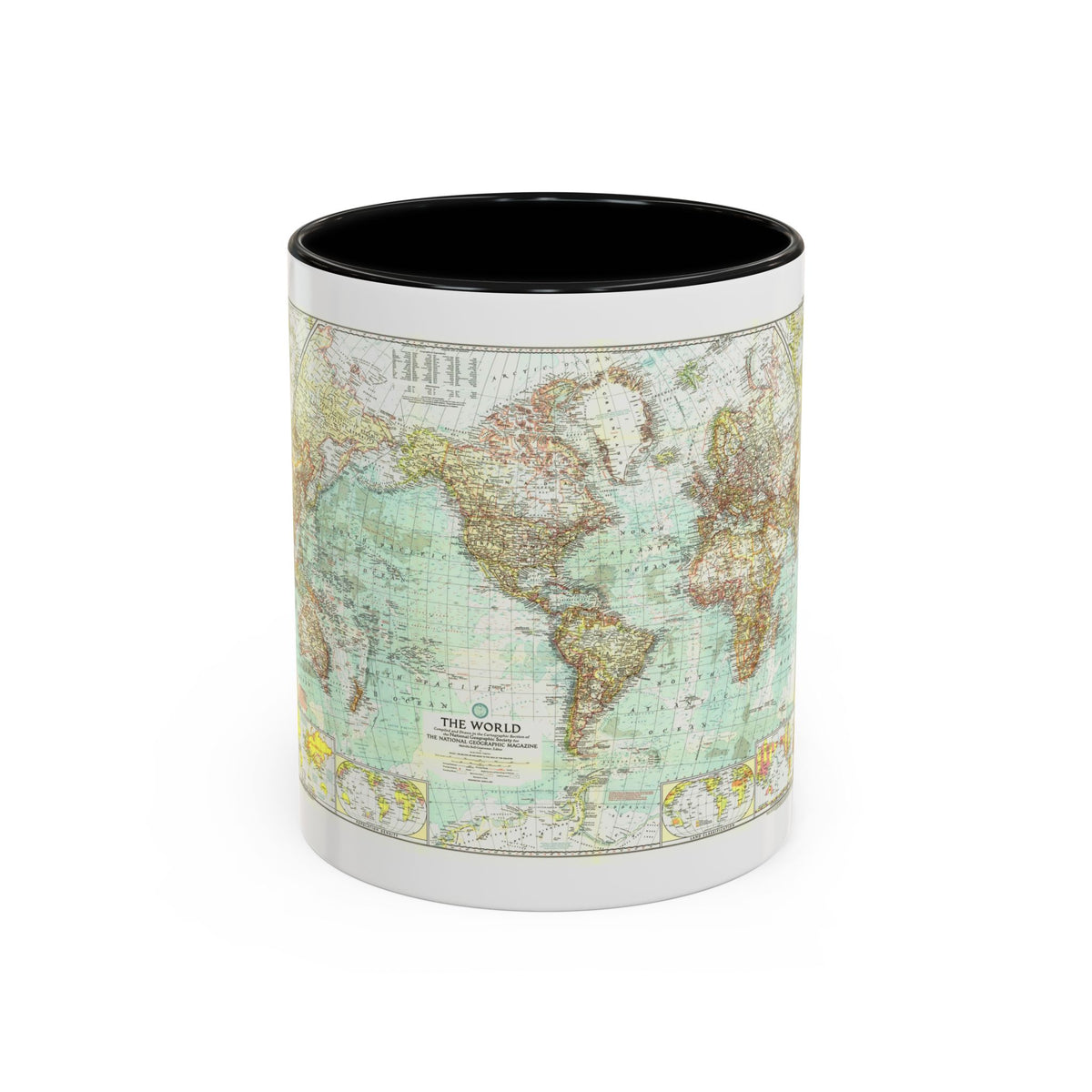 World Map (1957) (Map) Accent Coffee Mug