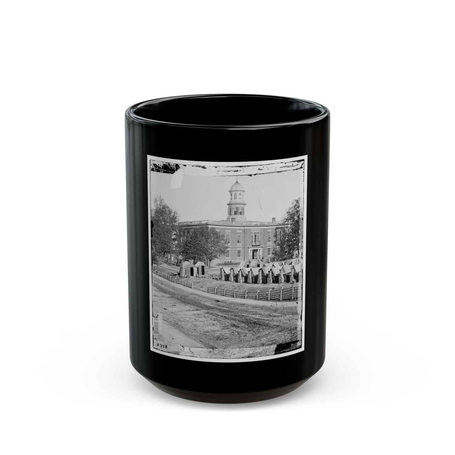 Atlanta, Ga. City Hall; Camp Of 2d Massachusetts Infantry On The Grounds (U.S. Civil War) Black Coffee Mug