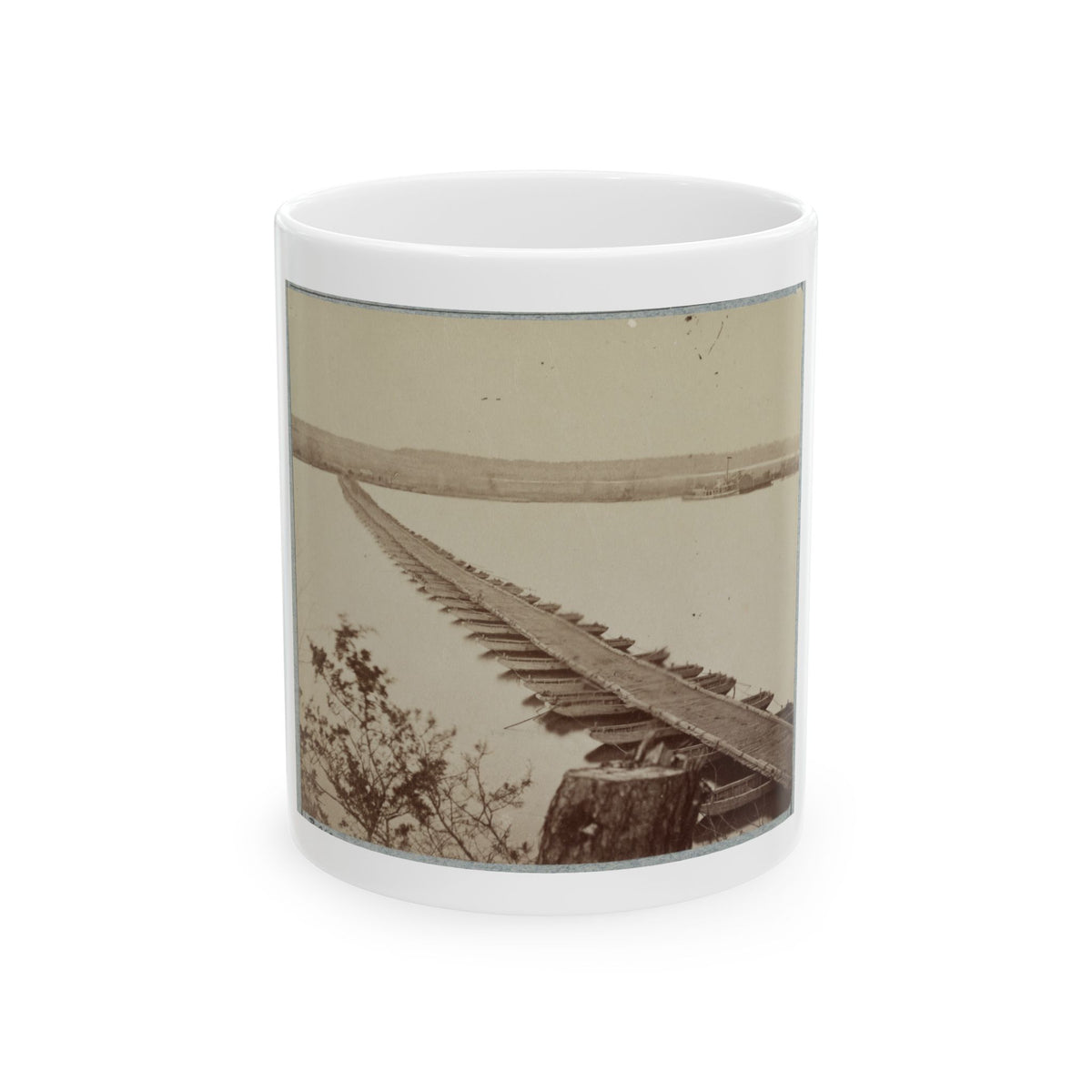Army Of The James, Pontoon Bridges Across James River At Deep Bottom And Varina (U.S. Civil War) White Coffee Mug
