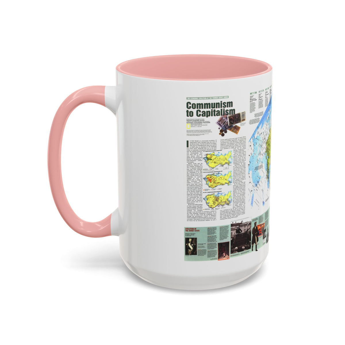 Russia - Communism to Capitalism (1993) (Map) Accent Coffee Mug