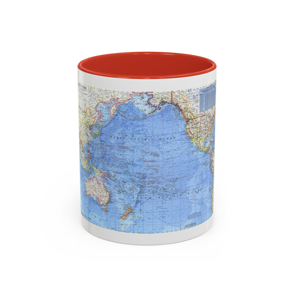 Pacific Ocean (1969) (Map) Accent Coffee Mug