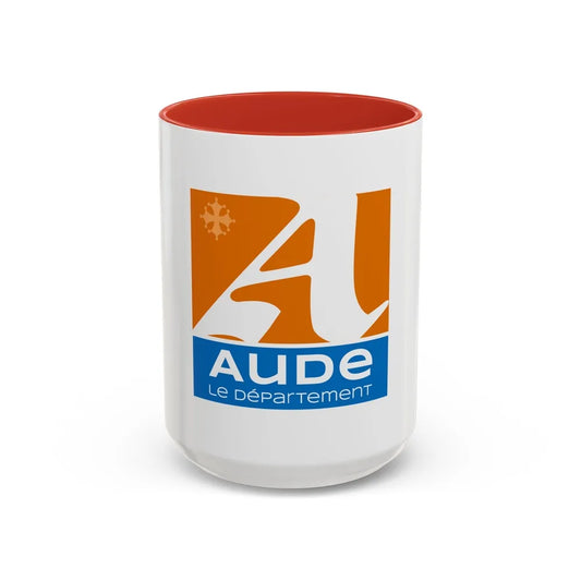 Flag of Aude France - Accent Coffee Mug-15oz-Red-Go Mug Yourself