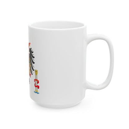 Greater Coat of Arms of Charles V Holy Roman Emperor, Charles I as King of Spain - White Coffee Mug