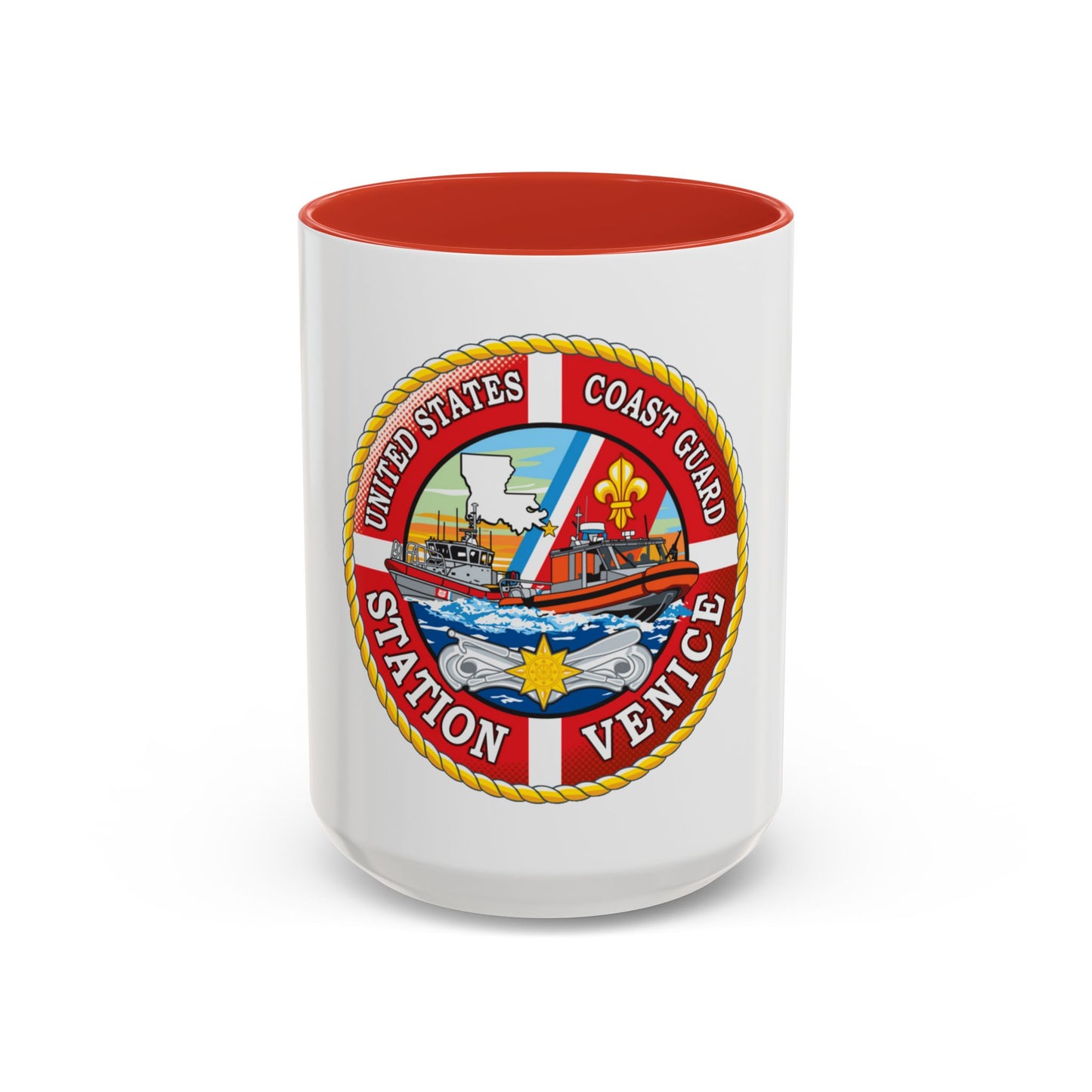 USCG Station Venice (U.S. Coast Guard) Accent Coffee Mug