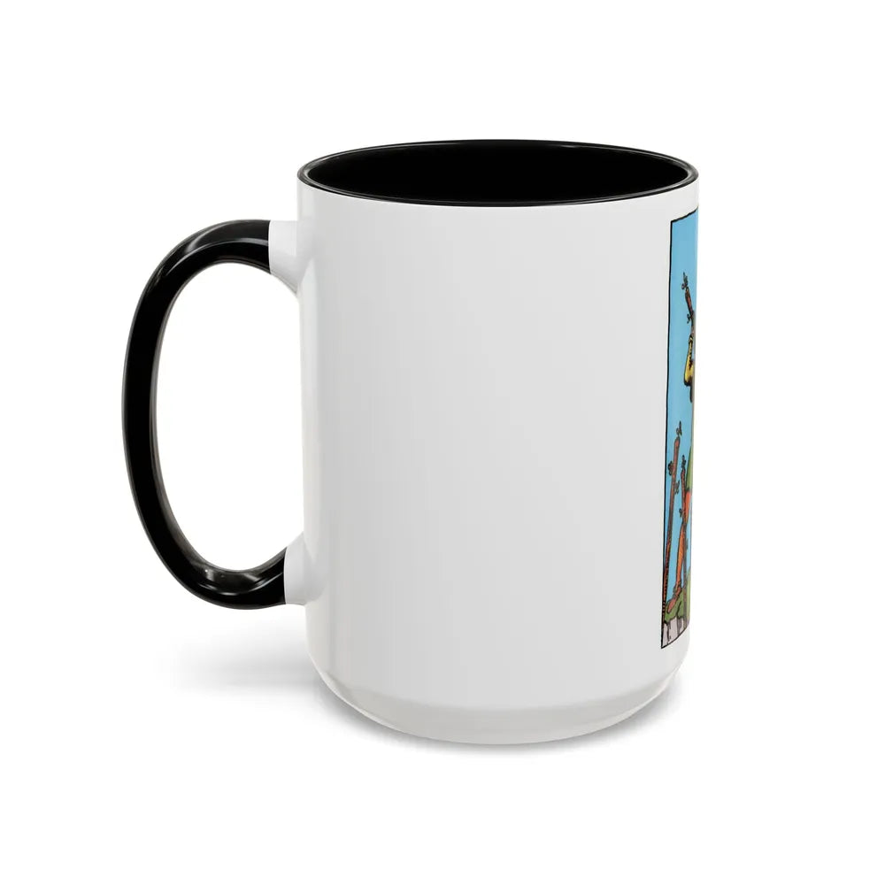 The 7 of Wands (Tarot Card) Accent Coffee Mug-Go Mug Yourself