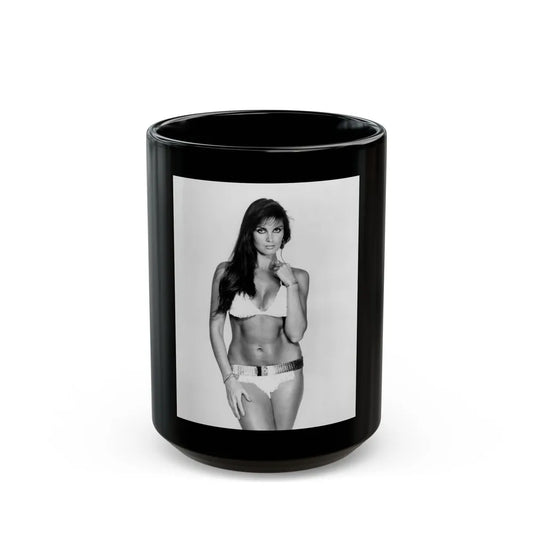 Caroline Munro #14 (Vintage Female Icon) Black Coffee Mug-15oz-Go Mug Yourself