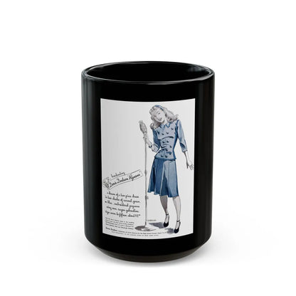 Doris Dodson ad, Calling All Girls, October 1944 - Black Coffee Mug-15oz-Go Mug Yourself